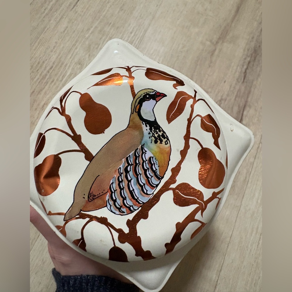 Emma Bridgewater tin caddy, partridge in a pear tree, limited edition